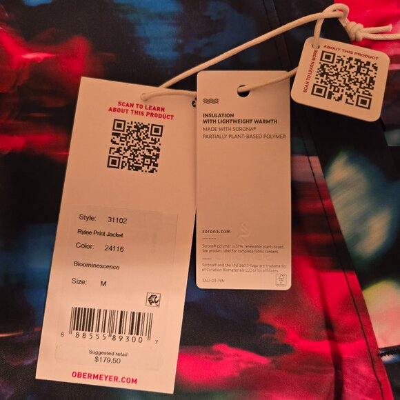 Obermeyer Rylee Print Jacket, Teen Med 10-12 Color Bloominescense, NEW Hooded - Picture 15 of 16